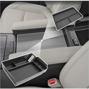 SXCY 2PCS for 2025 2026 Toyota Sienna Center Console Organizer+Console Storage Mat [Not for Console w/Cool Box] for 2021-2026 Toyota Sienna Accessories 2021-2025 2026 Sienna Armrest Console Organizer