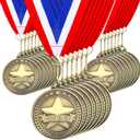 Quelay 100 Pcs 2'' Award Medals Bulk Gold Winner Medals with Neck Ribbons Metal Trophy Award Prize Gift for Tournaments, Competitions, Party, Kids and Adults