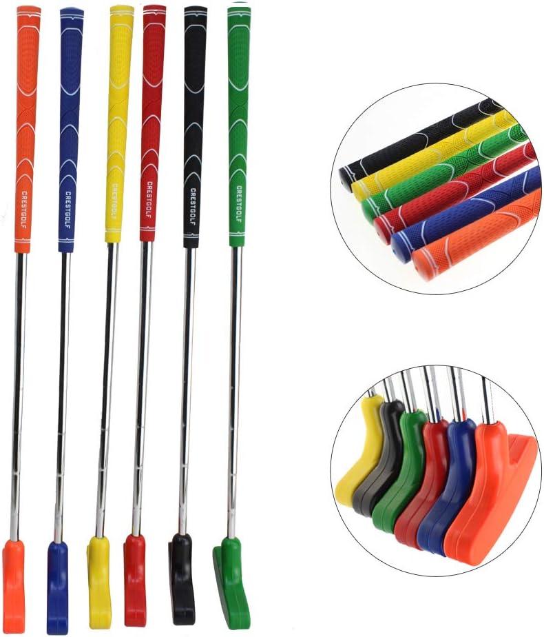 Crestgolf 6pcs Two Way Junior Golf Putter Kids Putter Both Left and Right Handed Easily Use 5 Sizes for Ages 3-5 6-8 9-12 13-15 Adult