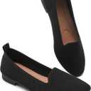BABUDOG Women's Sparkly Flats Shoes Shiny Mesh Loafers Shoes Soft Memory Foam Flats (10, Full Black)