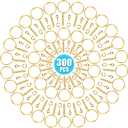 Keychain Rings Kit for Crafts Gold, PAXCOO Includes 100Pcs Split Key Ring with Chain, 100pcs Jump Rings and 100pcs Screw Eye Pins for Resin Keychain Making