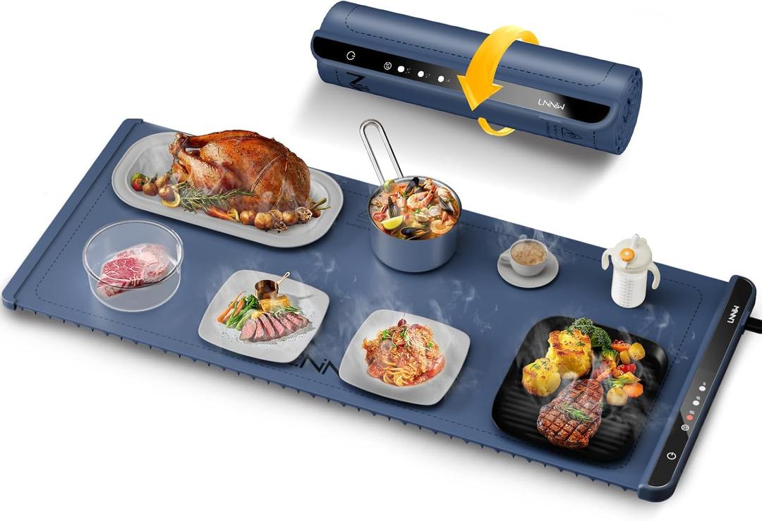 Extra Large Food Warming Mat, 36x15 Inch Electric Heating Tray for Parties, Buffets, and Family Gatherings (Cream White)