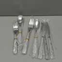 HIKAA 20PCS Silverware Set Service for 4,Premium Stainless Steel Cutlery Set, Mirror Polished Flatware Sets,Modern Kitchen Eating Utensils Set Include Spoons Forks Knives