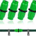 Vodolo Expandable Garden Hose Repair Kit,4 PCS Dual-Channel Hose Female Male Connectors Accessories with Metal Clamp Compatible with Pocket Hose Fit for 3/4" or 5/8" Garden Hose Fitting