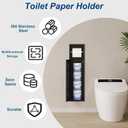 Neodrain Black Recessed Toilet Paper Holder in Wall Tissue Holder, 304 Stainless Steel Tissue Paper Holder with Dispense and Storage for Bathroom(Matte Black)