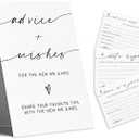 Advice And Wishes Card Set For The New Couples, 1 Standing Sign 15 Advice Cards, 15 Date Night Cards Cards 15 Journey Idea Cards For Bride, Groom, Newlyweds, Wedding Favors & Supplies(Gray)-C01