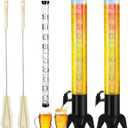 2pcs Beer Dispenser, 100oz/3.2 qt Mimosa Tower Dispenser with Ice Tube and LED Light for Margarita, Liquor, Beverage - Tabletop Drink Tower Dispensers for Parties