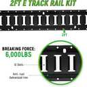 E Track Tie Down Rail Kit 2'(4 Pack) - Trailer E Tracks with 6,000lbs Break Strength - Power Coated Etrack - Heavy Duty E Track Rail for Securing Cargos, Motorcycles, Bikes, Trailers, 2Ft - 4pcs