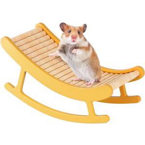 mini&moe Hamster Climbing Toys - Wooden Ladder for Hmaster Bridge Guinea Pig Enrichment Toy Interactive Hamster Cage Accessories for Chinchilla, Rat, Gerbils, Mice and Small Animals