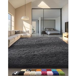 Ophanie Rugs for Living Room, 5x8 Area Rug Grey Fluffy Shag Large Fuzzy Plush Soft Rug, Gray Shaggy Carpets for Bedroom, Kids Boys Girls Dorm Nursery Home Decor Aesthetic (5 x 8 Feet, 1- Grey)