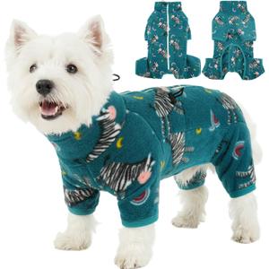 ROZKITCH Dog Pjs for Small Dogs, Soft Fleece Pet Pajamas, Warm Windproof Cold Weather Jacket Vest with Reflective Zipper Drawstrings, Jumpsuit Apparel Outfit Clothes for Medium Zebra S (S(Back Length:16"))