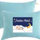 NTBAY Toddler Pillows, Down Alternative 13"x18" Pillows, Machine Washable - Soft and Breathable Travel Small Pillows for Sleeping, Ideal for Daycare, Crib, Cot, Aqua