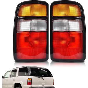 For 2000 2001 2002 2003 2004 2005 2006 Chevy Tahoe Tail Lights Assembly Replacement for 00-06 Suburban Yukon XL 1500 2500 Rear Brake Lamps Driver and Passenger Side, Red Lens OE # GM2801143, GM2801170