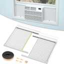 Air Jade Window Air Conditioner Side Panels with Frame, Adjustable AC Side Panels for Most 5,000 to 14,000 Btu Window AC Units, Extra Wide Window Air Conditioner Panels and Frame Kit, Pack of 2