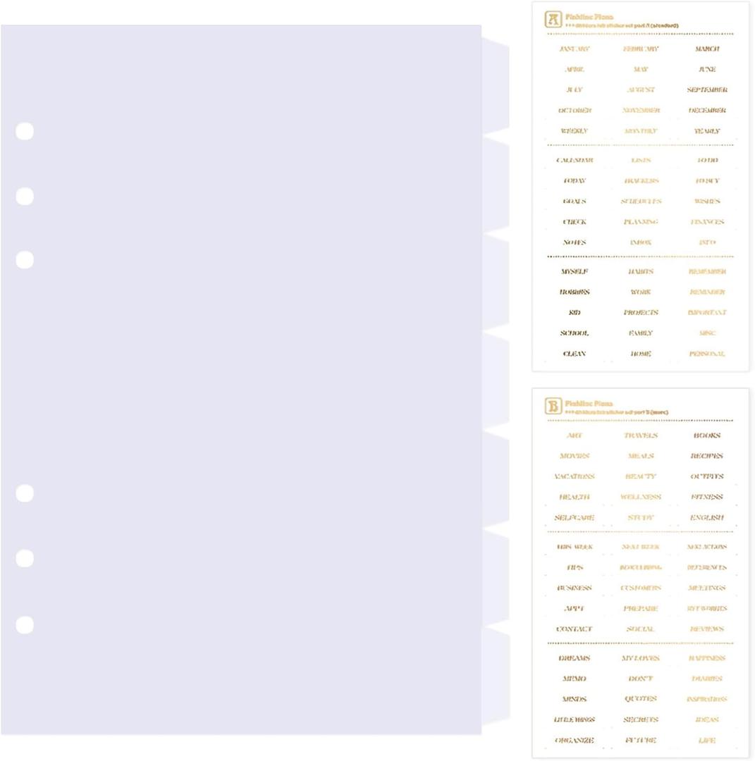 DY.2ten Clear Dividers for 6 Ring Binder, 7-Tab Sturdy Plastic Dividers, A5 Index Divider, 6 Hole Binder Dividers, Insertable Notebook Planner Tab Dividers for Binders