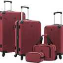 Travelers Club Chicago Hardside Expandable Spinner Luggage, Apple Butter, 5 Piece Set