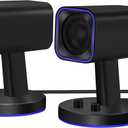 SW202 2.25 Computer Gaming PC Speakers - 24W Fiberglass Speaker Unit - Built-in 16bit DAC Dynamic 3D Surround Sound - Bluetooth 5.2 USB Aux Inputs - RGB Backlit (Pair, Black)