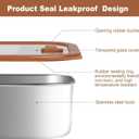 304 Stainless Steel Food Storage Containers - Heat-Resistant Glass Lid Set for Secure Meal Prep, Ideal for Cooking, Office & Camping (3pcs-21 oz, 42 oz and 70 oz)