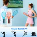 Switch 2 Sports Accessories Bundle 22 in 1 Family Party Kit for Nintendo Switch 2 Only, with Tennis Rackets, Steering Wheels, Wrist Straps, Grips, Joystick Caps, Card Case & Storage Bag
