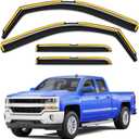 in-Channel Rain Guards Fit for Truck Chevy Silverado/GMC Sierra 2014-2018 Double Cab, Window Rain Guards Visors Vent Visors Window Deflector Vent Shades Car Accessories -4 pcs