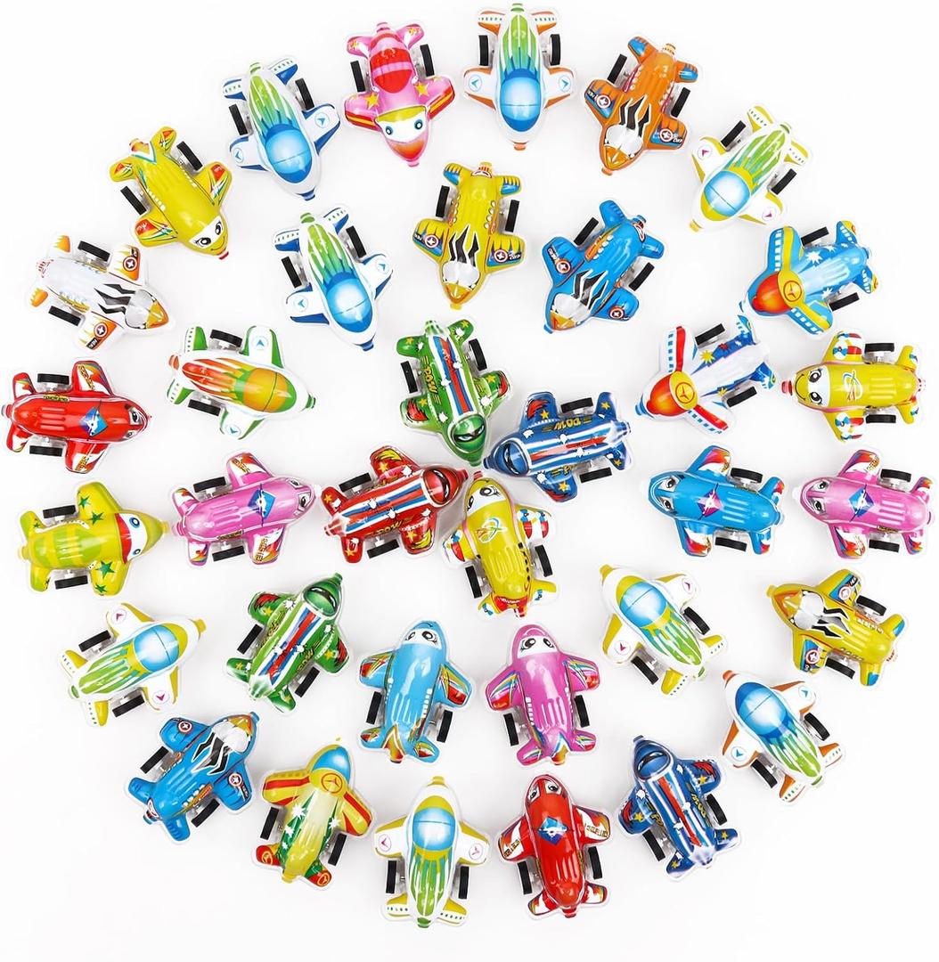 Hooqict 36 Pcs Mini Pull Back Planes for Boys 4-8 Years Old Airplane Party Favors Bulk Kids Mini Airplane Toys Set for Classroom Treasure Box Toys, Carnival Prizes and Birthday Goodie Bag Stuffers