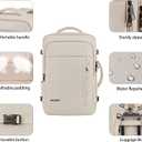 Gieury Travel Backpack, Extra Large 50L Expandable Backpack for Men Women, Carry On Backpack For Airplanes, Travel Essentials Luggage Suitcase Daypack Travel Gift Weekender Bag, Beige
