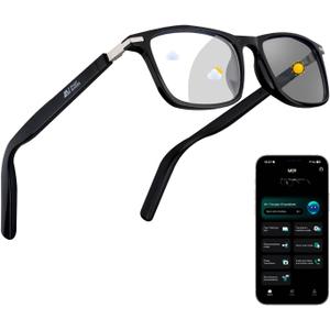 2026 Al Smart Glasses for Men Women - Bluetooth Translation Glasses with 164 Languages, Color-Change Lens, Music & Call, IP65 Waterproof, Free App,Audio Glasses for Meeting Driving Travel,Thin Temples