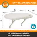 K&H Cat Window Perch Kitty Sill - Cat Window Hammock Bed with Strong Suction Cups Hold 40 lbs, Cushioned Windowsill Bed for Indoor Cats, Washable Cover, Cream Fleece, 24 x 14 Inches