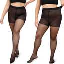beister Plus Size Women Tights, 2 Pairs 20D Opaque High Waist Pantyhose (XX-Large, Black)