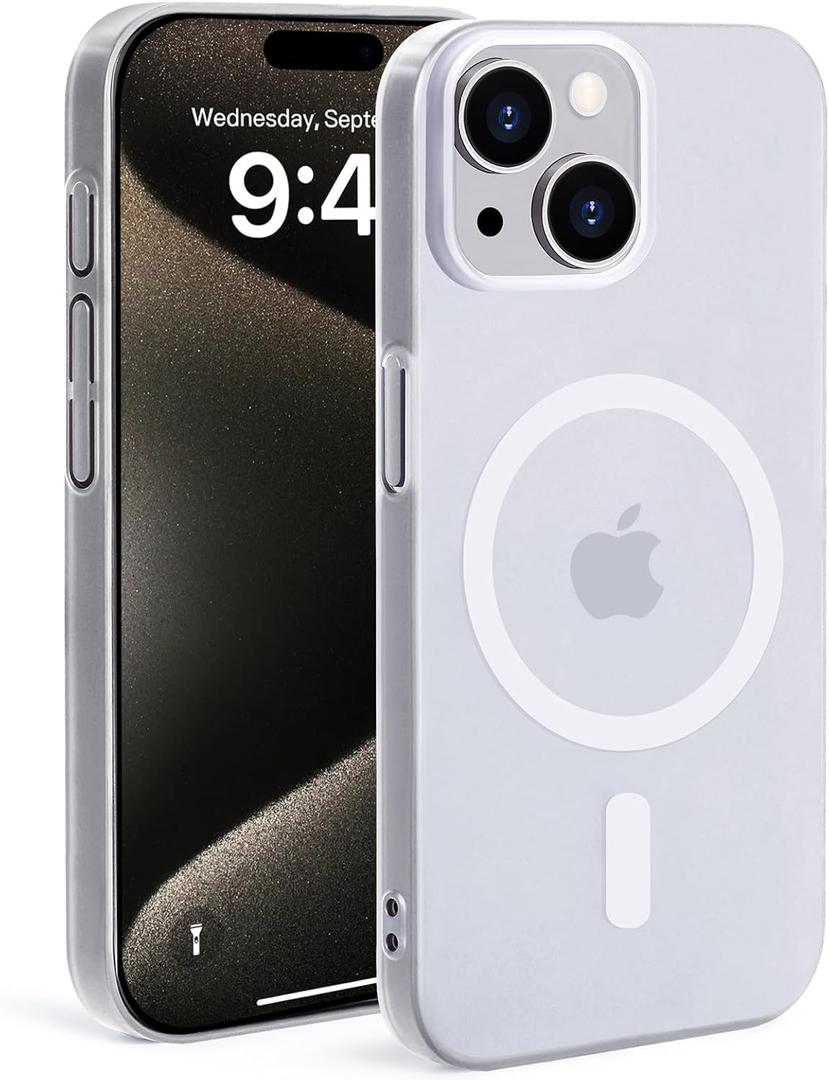 for iPhone15 Case,Military Grade Drop Protection, Compatible with MagSafe, Anti-Fingerprint, Slim and Light, Anti Yellow Matte Case for iPhone15, White for iPhone15 Case,Military Grade Drop Protection, Compatible with MagSafe, Anti-Fingerprint, Slim and Light, Anti Yellow Matte Case for iPhone15, White