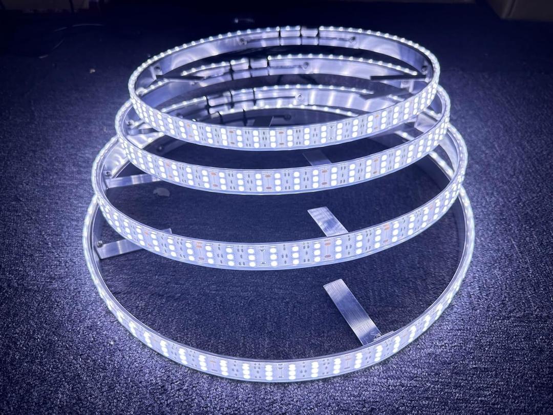 SDO Super Bright 17.5" Triple Row 1008Leds Pure White LED Illuminated Wheel Ring Light Switch/Remote Ctrl High Intensity White Rim Light Flashing IP68 Strobe LED Wheel Well for Truck Vehical