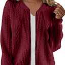 Zip Up Sweatshirts for Women Casual Outfits Cardigan Outerwear Trendy Winter Jackets Coat (Small, 20rose-red)