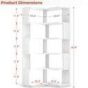 Besiost Corner Book Shelf, 6-Shelf Corner Bookshelf for Small Corner Spaces, 6-tier