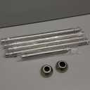 TEECK Shower Curtain Rod, 32-79 inch Adjustable Tension Spring, 1 Inch Shower Curtain Rod Tension, Anti-Slip, Rust-Proof, No Drilling, for Bathroom, Nickel