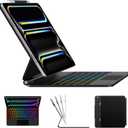 typecase Keyboard Case for iPad Pro 13-inch (M5 2025 / M4 2024), Magic Keyboard with 11 Colors Backlight, Keyboard Case with Pencil Holder, Multi-Touch Trackpad, Easy-Set Magnetic Stand, Black