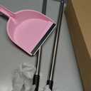 HELOMOR Indoor Broom with Dustpan Combo Set, Long Handle Floor Sweeping Broom for Kitchen, Garage, Office, Bathroom, Wood & Parquet Floors (2 Pack)