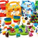 84 Pcs Building Blocks Party Favors with Animal Building Blocks for Kids Birthday Party Supplies