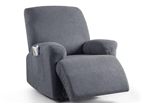 KinCam Recliner Covers, Stretch Reclining Cover Furniture Protector Covers for Pet Kid(1 XL Seater, Dark Gray)