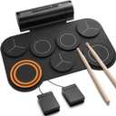Donner Electronic Drum Set, 7 Pads Electric Drum Pad Roll Up Quiet Drum Pad Built-in Speaker, 40 Drum Lessons Included, Kids Holiday Christmas & Birthday Gift Instrument Toys(DED-20)