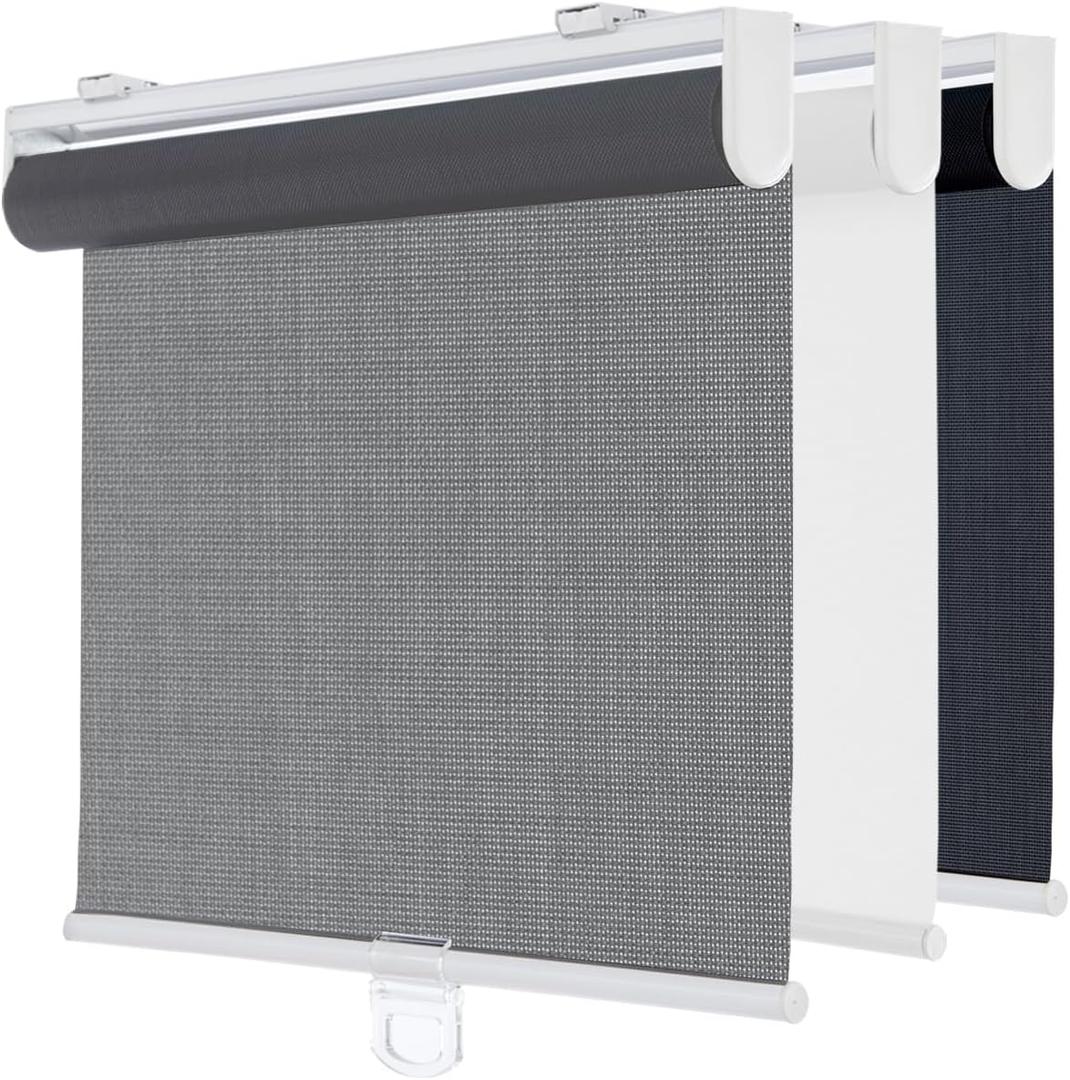 Cordless Light Filtering Roller Shades for Indoor Window,48" W x 72" H,Grey