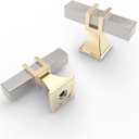 10 Pack 2 Inch Satin Nickel Cabinet & Drawer T Bar Knobs (Single Hole Knob, Gold-Brushed Nickel)