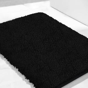 Black Bathroom Rugs 23.6"x16.9", Extra Soft Absorbent Thick Shaggy Bath Rugs, Non Slip Quick Dry Bath Mat, Machine Washable Bath Rugs for Bathroom, Microfiber Rugs for Shower Bathtubs