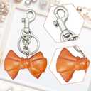 Bag Charm Cute Bow Tie Styled Bread Keychain Purse Charms for Women,Bag Charms for Handbags Fashion Keychain Gift (Brown)