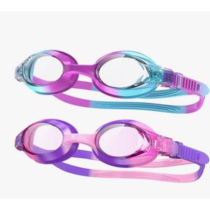findway Kids Swim Goggles, Kids Swimming Goggles Anti-fog No Leaking Girls Boys for Age 3-12 Pink Purple Teal Purple