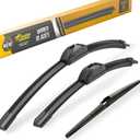 Raidbee® 26"+16" Windshield Wiper Blades with 12" Rear Wiper Blade Automotive Replacement Set for Toyota RAV4 2019 2020 2021 2022 2023 2024 – Genuine OEM Quality (Set of 3)