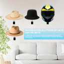 Helmet Holder 6 PCS Wall Mounted Metal Helmet Hanger, Multifunctional Ball Holder Rack for Jacket, Coats, Helmets, Hats, Wigs, Basketball, Volleyball, Football, Riding Jackets, Coats