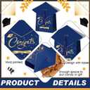 Fullhawl 24 Sets Graduation Cap Gift Box Congrats Graduation Gift Candy Box with Tassel Graduation Party Favors Graduation Centerpieces for Tables Decorations (Blue)