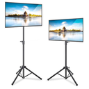 Pyle LED TV Tripod Stand - 2 Pcs Portable TV Stand, Foldable TV Stand Mount, Fits LCD Flat Panel Screen TV Up to 32" w/Adjustable Tilt & Height, 22lbs Weight Capacity, VESA 75, 100 - PTVSTNDPT3215X2