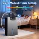 KeepGlad Dehumidifier, 98OZ Dehumidifiers for Home(1000sq.ft), Humidity Display Dehumidifier for Basement Bathroom Bedroom, Auto Shut Off, Washable Filter, Drain Hose, Timer, 7 Ambient Lights, gray