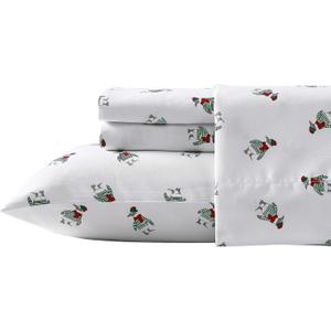 Nautica - King Sheet Set, Brushed Flannel Bedding Set, Soft & Cozy Room Essentials (Penguin Toss, King)